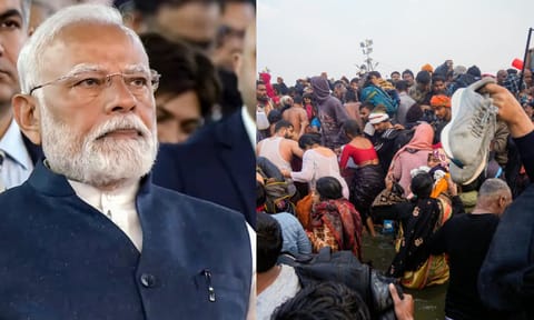 Prime Minister Narendra Modi; Devotees arrive to take a holy dip at Sangam on Mauni Amavasya during the ongoing Mahakumbh Mela, in Prayagraj (PTI) 
