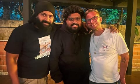 Aravind Kashyap shared a picture with actor-filmmaker Rishab Shetty and international action choreographer Todor Lazarov 
