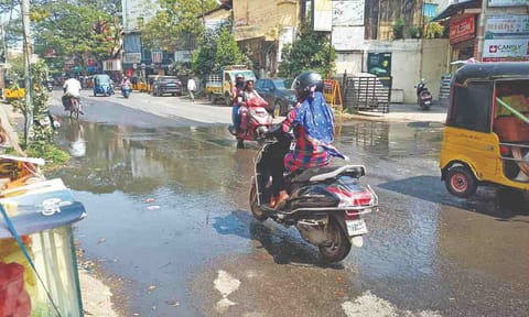 Sewage overflows on Hunters Road in Choolai