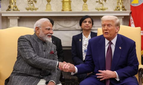 Prime Minister Narendra Modi during a meeting with US President Donald Trump at the White House