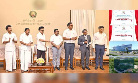 MK Stalin on Tuesday laid foundation stone for constructing TIDEL parks at Tiruchy and Madurai (X)