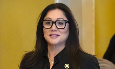 Former Rep. Lori Chavez-DeRemer, R-Ore., President-elect Donald Trump’s pick for Secretary of Labor, left, is pictured on Capitol Hill (AP)