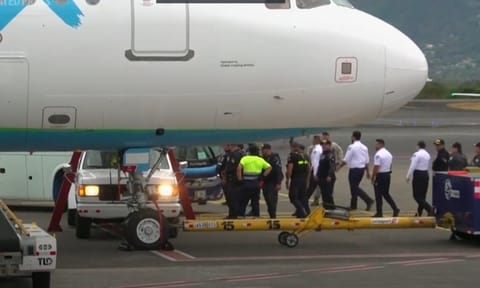 Costa Rica received Thursday the first U.S. flight of deportees from other nations it agreed to hold in detention facilities for the Trump administration