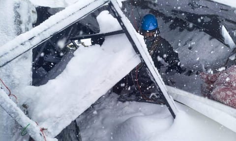 Rescue operation underway after BRO labourers got trapped under an avalanche, in Chamoli district of Uttarakhand