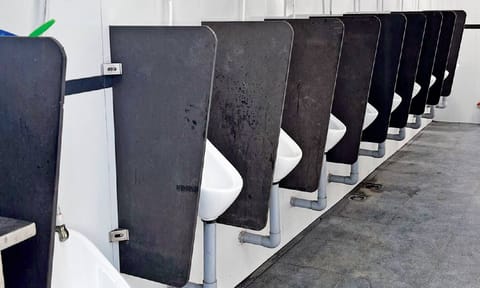 A newly-constructed toilet remains clean almost all day due to fewer users in the area