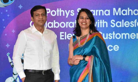 (L to R) Ashok Pothy, Founder and Director, Pothys Swarna Mahal & Mankiran Chowhan, Vice President, Financial Services and Consumer Industries, Salesforce India