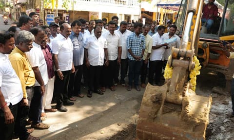 Minister of Health and Family Welfare Ma Subramanian inaugurated the construction of a 1.54 km Stormwater Drainage (SWD) (X/@masubramanian) 