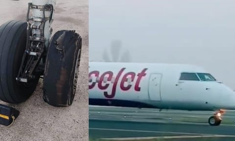 SpiceJet passenger aircraft carrying 85 travelers and 6 crew members made an emergency landing at Chennai International Airport