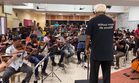 The MMA Choir and Orchestra at rehersals