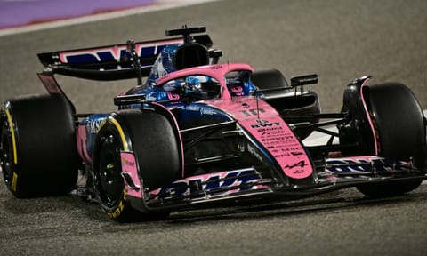 Alpine's driver Pierre Gasly in his car