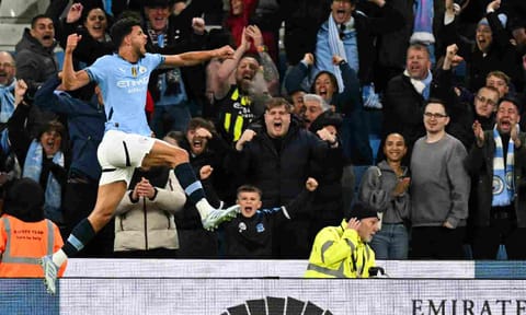Matheus Nunes celebrates after scoring the winner
