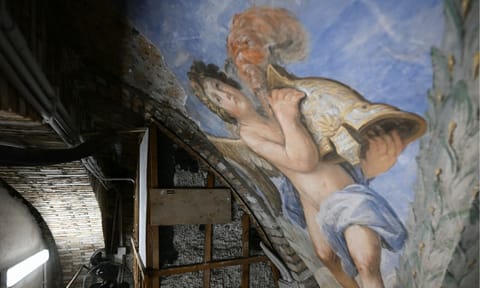 A trap door in the Pompeian Room of the 16th-century Villa Farnesina in Rome revealed previously unknown frescoes by the painter Carlo Maratta and two students 