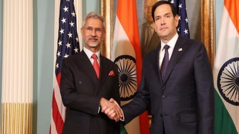 Indian Foreign Minister, Jaishankar, left and US Secretary of State Marco Rubio, right