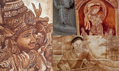Artworks using tea
