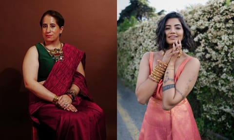 (L-R) Actor Guneet Monga Kapoor; Actor Disha Madan 