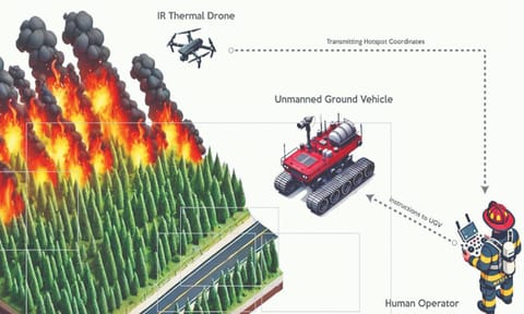 Forest Department deployed unmanned aerial vehicles (UAV) & unmanned ground vehicles (UGV) to identify and control forest fires