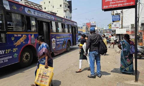 A view of Aminjikarai bus stop