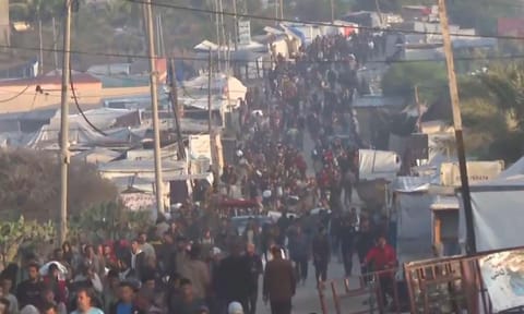 The Gaza Humanitarian Foundation 's distribution of aid has been marred by chaos, and multiple witnesses have said Israeli troops fired on crowds near the delivery sites. (Credit: AP)