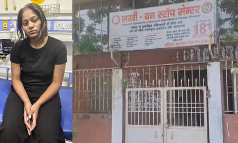 Sonam Raghuvanshi, the Indore woman accused of plotting her husband's murder during their honeymoon in Meghalaya, at a hospital for a medical check-up after being found at a dhaba, in Ghazipur (PTI) 