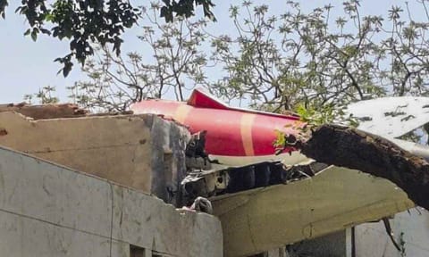 Remains of an Air India plane that crashed moments after taking off from the Ahmedabad airport, Thursday, June 12, 2025 (PTI) 
