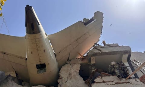 Remains of an Air India plane that crashed moments after taking off from the Ahmedabad airport, Thursday, June 12, 2025 (PTI) 