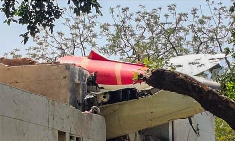 Remains of an Air India plane that crashed moments after taking off from the Ahmedabad airport (PTI)