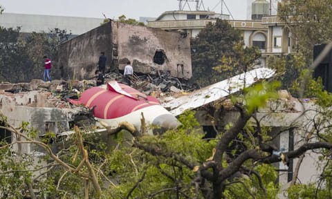 Ahmedabad: Remains of the crashed Air India plane lie on a building, in Ahmedabad, Friday, June 13, 2025 (PTI) 