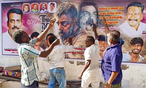 Fans celebrate the release of actor Kamal Haasan's film Thug Life, in Madurai (PTI)