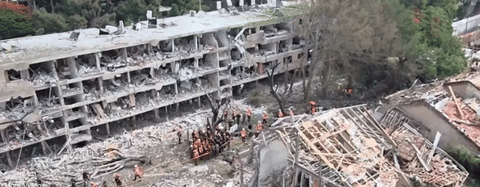 Tel Aviv hit as Iranian missiles strike areas in northern and central Israel, on June 22, 2025. (AP Video screengrab)