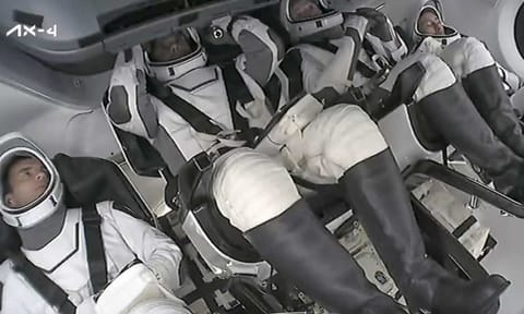 Indian astronaut Shubhanshu Shukla and three others aboard the Dragon spacecraft (PTI) 