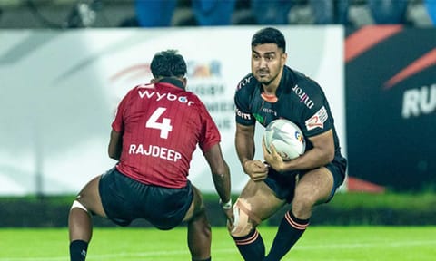 Bengaluru Bravehearts' Mohit Khatri in action during Rugby Premier League (RPL)