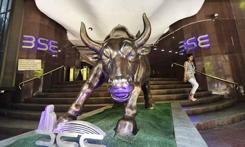 BSE bull outside BSE Building (PTI) 