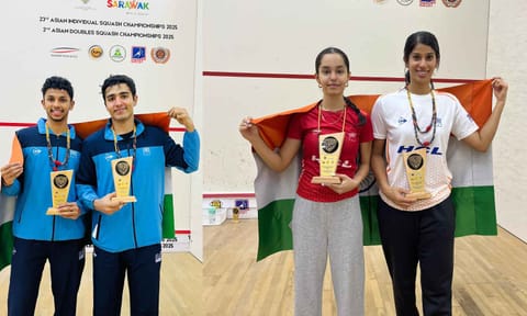 Abhay Singh and Velavan Senthilkumar; Anahat Singh and Joshna Chinappa 