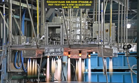 ISRO conducts successful hot tests of Gaganyaan Service Module Propulsion System (ISRO)