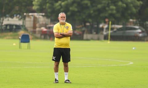 Owen Coyle during a Chennaiyin FC training session last year