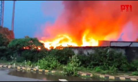 Fire broke out at a iron manufacturing unit in Sembakkam (PTI)