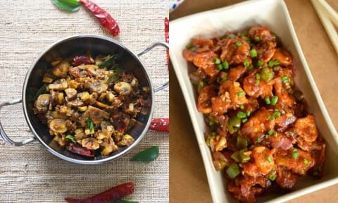 Pallipalayam mushroom fry; Mushroom Manchurian