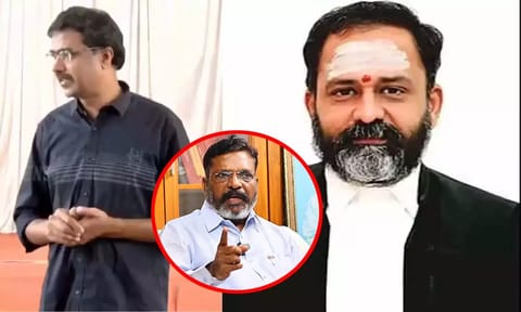  Madurai-based advocate Vanchinathan; Justice GR Swaminathan (Image: Daily Thanthi)