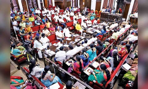 Mayor R Priya, along with Corporation Commissioner Kumaragurubaran, presiding over themonthly council meet held at Ripon Building on Wednesday
