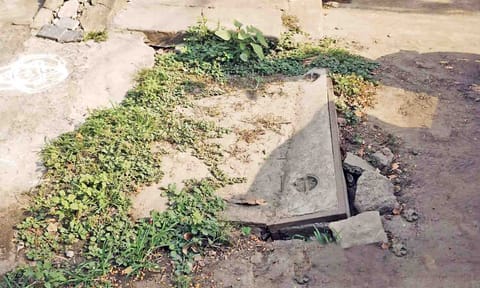 Poorly maintained stormwater drain on Patel Road 