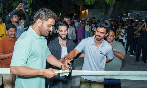 MS Dhoni, Ruturaj Gaikwad and Anirudh Ravichander launch 7Padel 