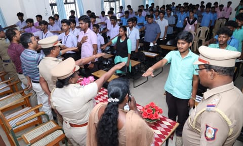 Greater Chennai Police conducted a anti-drug awareness campaign at the Government Polytechnic College 