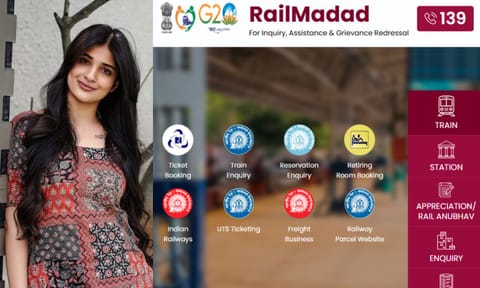 Kerala-based model and content creator, Varna Das; RailMadad app (Instagram) 