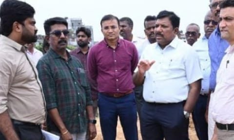 Chief Secretary N Muruganandam on Saturday inspected flood mitigation projects 