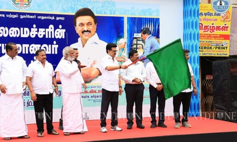 Chief Minister MK Stalin on Tuesday launched the ‘Chief Minister’s Thayumanavar’ scheme, aimed at delivering ration items directly to the homes 