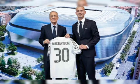 Real Madrid signed Argentine teenage forward Franco Mastantuono (AP) 