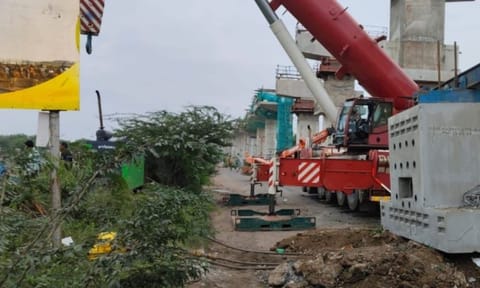  Metro rail construction site in Perumbakkam