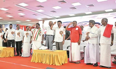 Communist Party of India’s 26th State Conference has called for strengthening the DMK-led Secular Progressive Alliance 