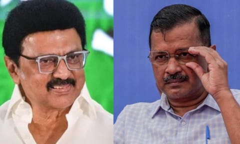 Chief Minister MK Stalin; Aam Aadmi Party (AAP) national coordinator and former Delhi Chief Minister Arvind Kejriwal (PTI) 