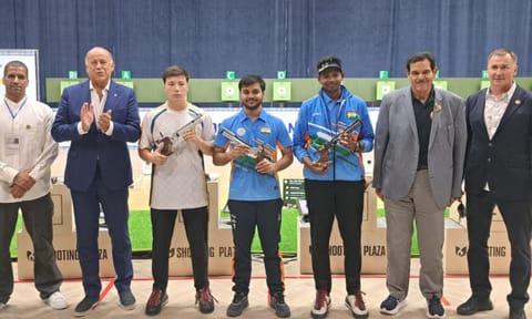 India's Kapil Bainsla and Jonathan Antony after the final 